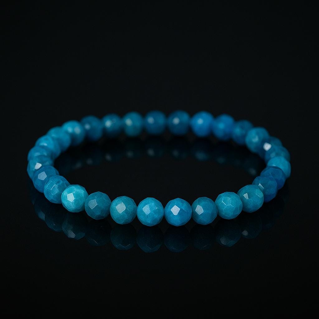 Faceted Apatite Bracelet β Blue Gemstone Jewelry β Apatiet Armband β Clarity & Manifestation Gift β AAA+ kwaliteit kralen van 6mm