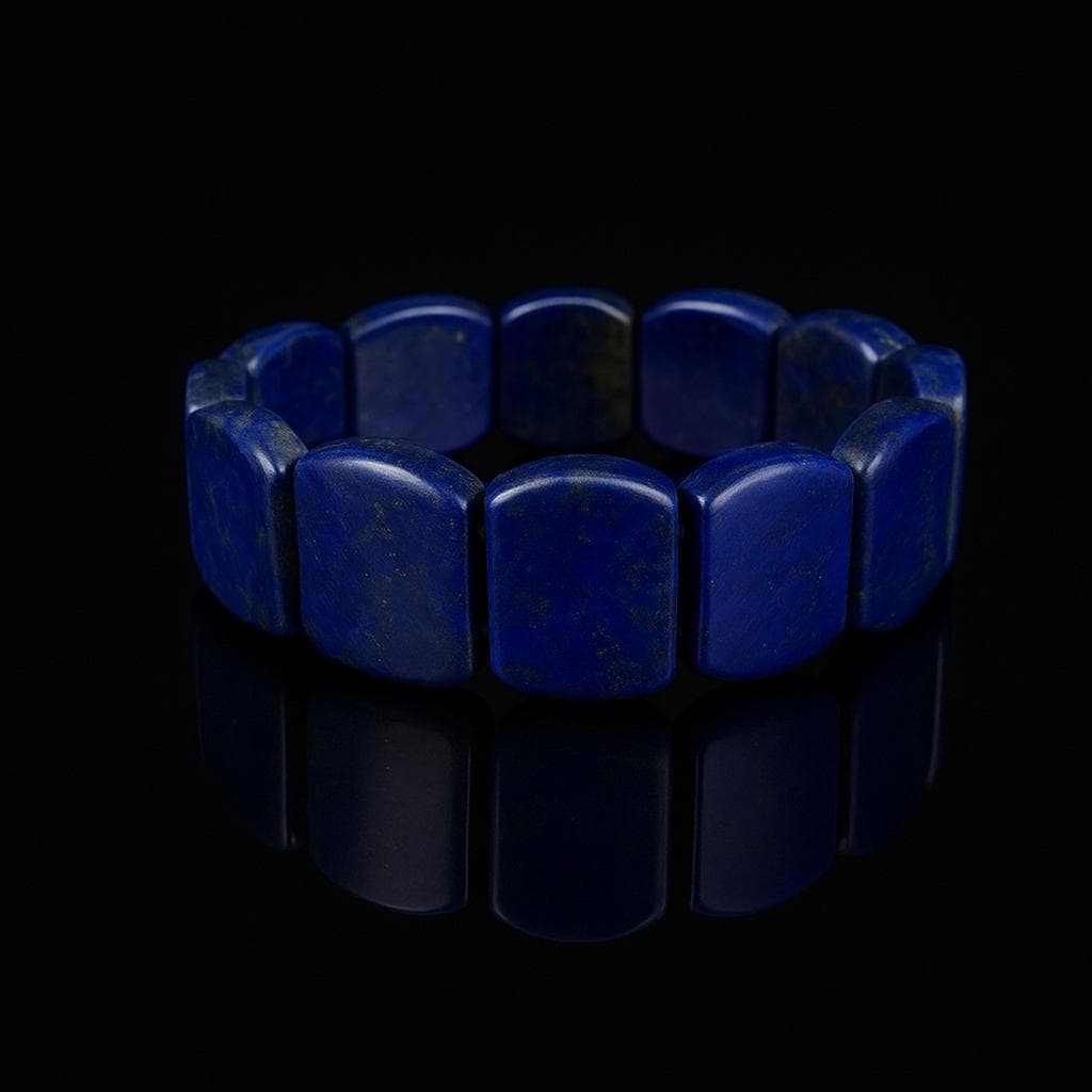 Lapis Lazuli Bracelet – Natural Blue Gemstone Jewelry – Rechthoekige Edelsteen Armband – Statement Gift
