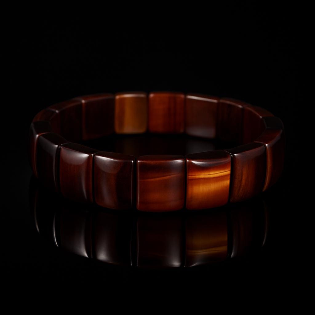Red Tiger Eye Bracelet – Natural Gemstone Men’s Jewelry – Tijgeroog Armband – Grounding Energy Gift - Hand made unique piece