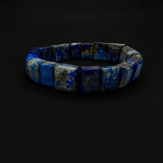 Afghanite Bracelet – Rare Blue Gemstone Jewelry – Rechthoekige Edelsteen Armband – Unique Handmade Gift