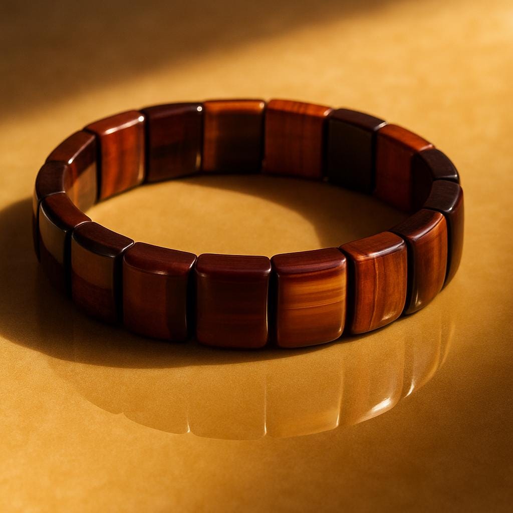 Red Tiger Eye Bracelet – Natural Gemstone Men’s Jewelry – Tijgeroog Armband – Grounding Energy Gift - Hand made unique piece