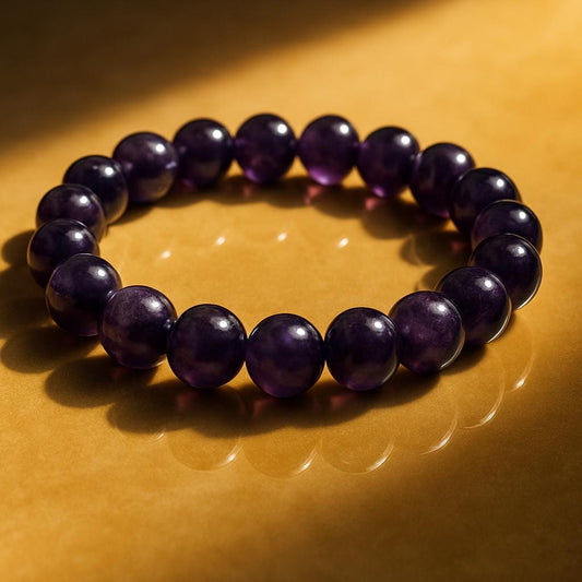 Amethist Armband – Natural Amethyst Bracelet – Luxe Paarse Edelsteen – Handgemaakt – Natuurlijke Kralen 8mm – Spiritual Healing Jewelry