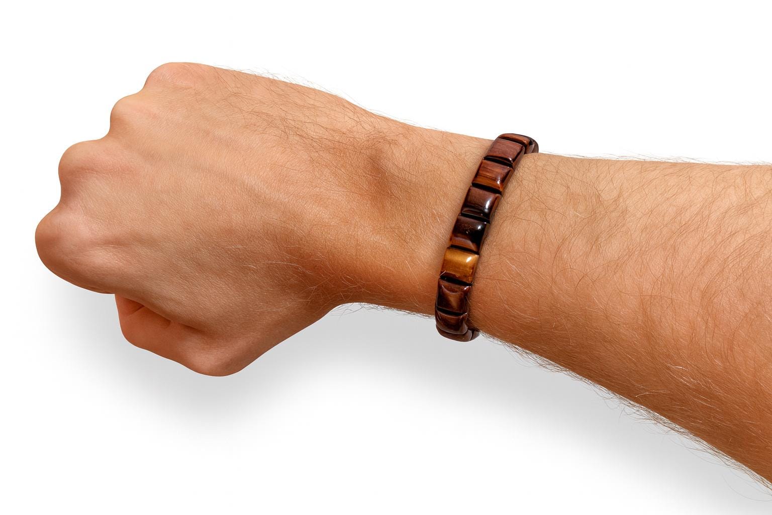 Red Tiger Eye Bracelet – Natural Gemstone Men’s Jewelry – Tijgeroog Armband – Grounding Energy Gift - Hand made unique piece