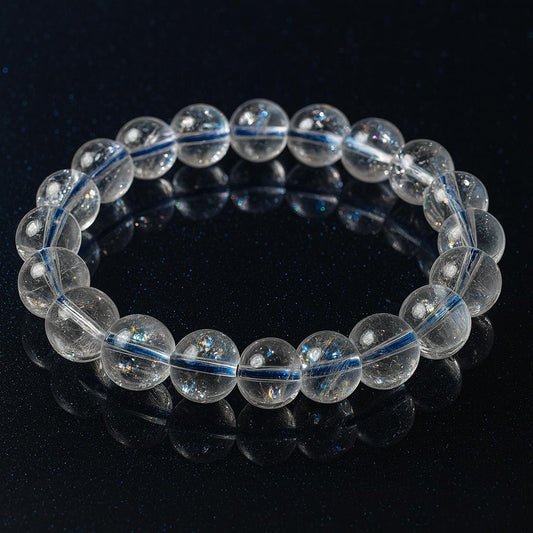 Azeztulite Bracelet • Natural Gemstone Jewelry • 8 mm Beads • Handmade Azeztuliet Armband • Spiritual Gift for Her