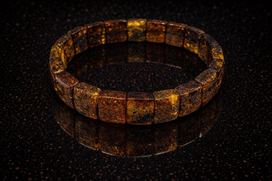 Baltic Amber Bracelet • Natural Amber Jewelry • 9×9 mm Beads • Handmade Amber Armband • Elegant Gift